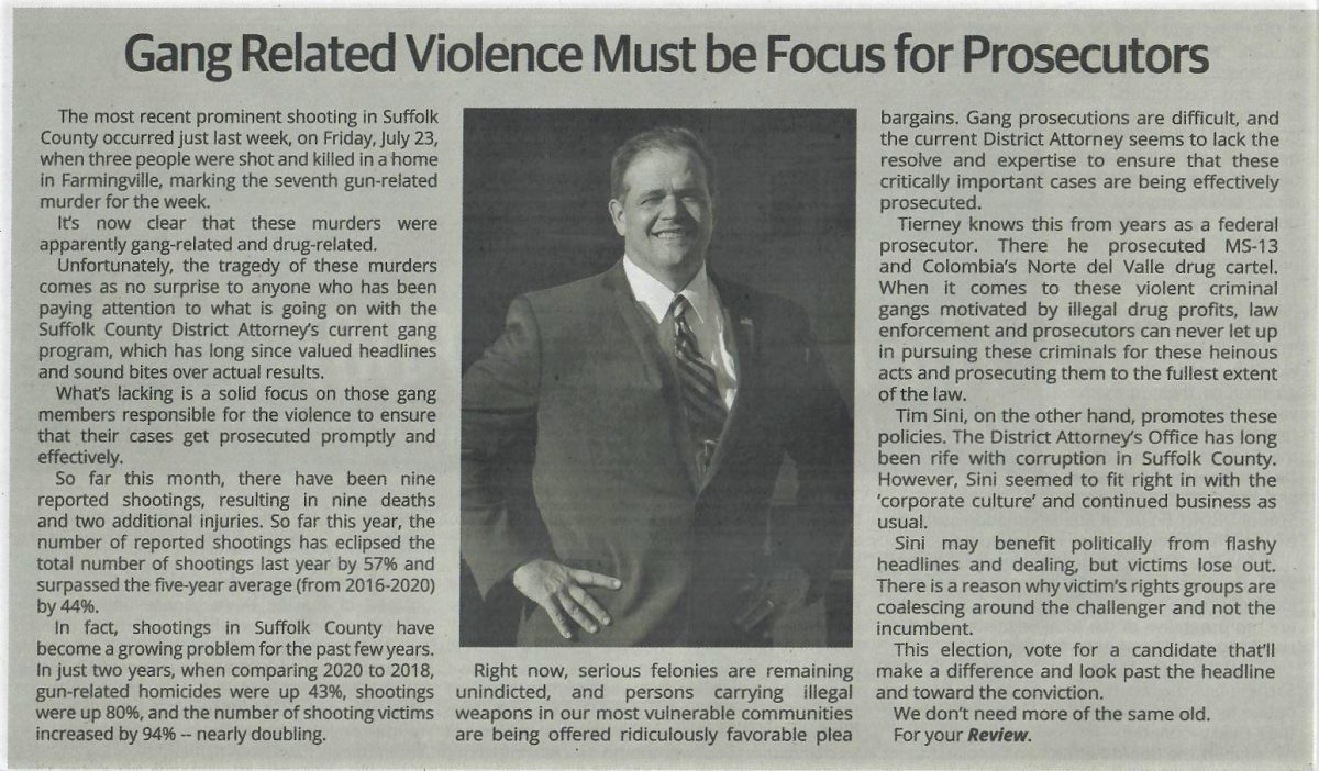 Gang Related Violence Must be Focus for Prosecutors